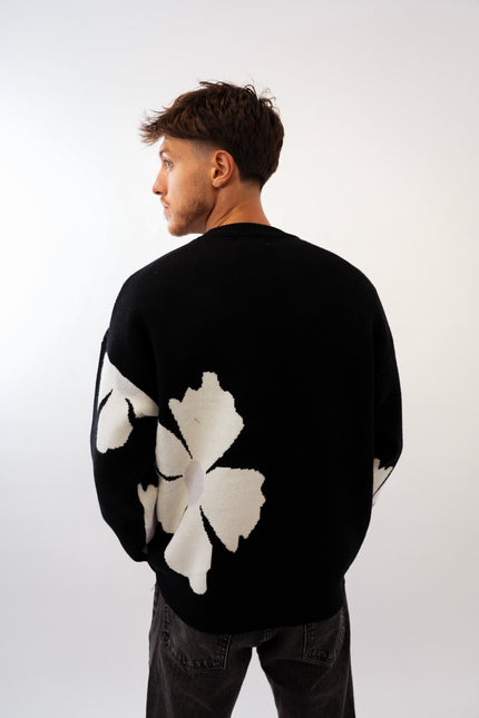 Sweat Black "White Flowers"