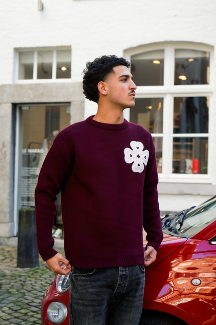 Sweater "Clover" bordeaux