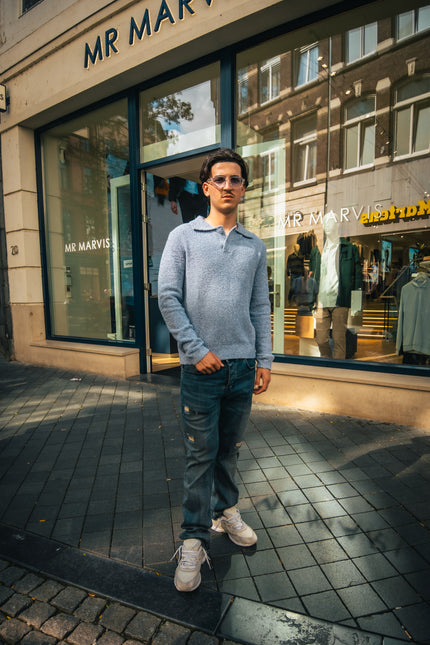 Ocean blue cloud polo