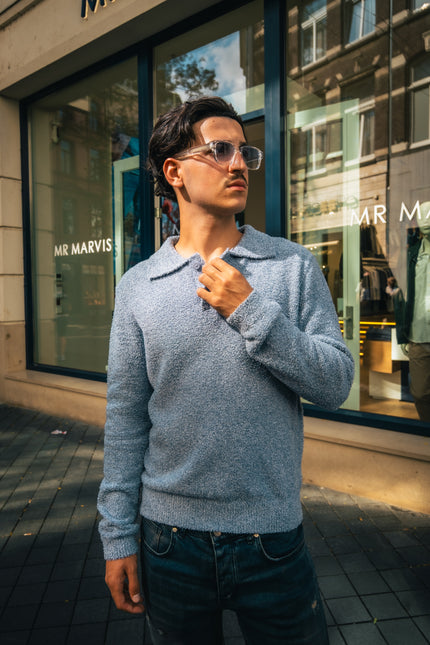 Ocean blue cloud polo