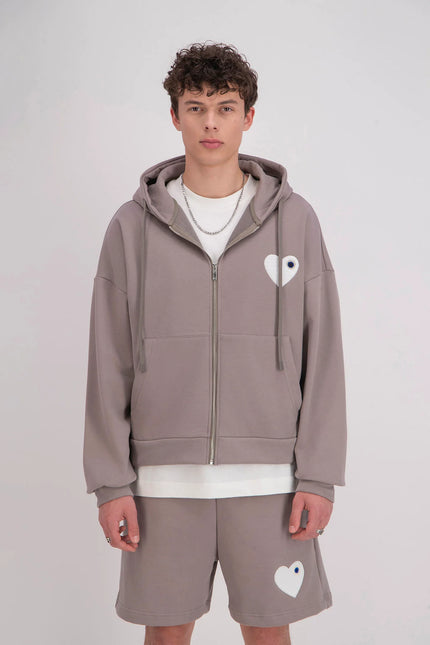 Zipper "heart" grey