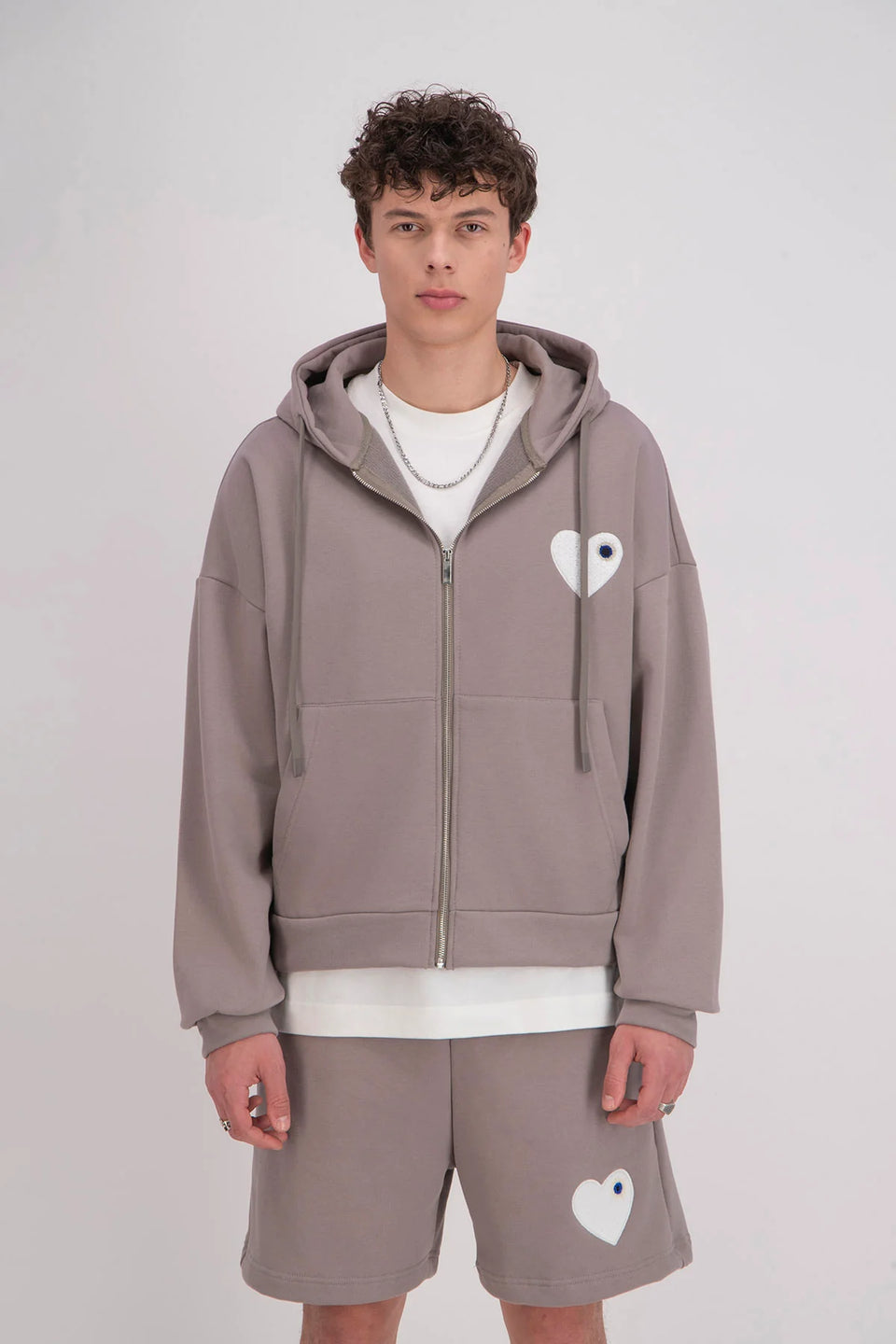 Zipper "heart" grey