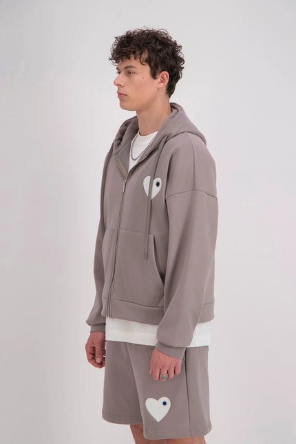 Zipper "heart" grey