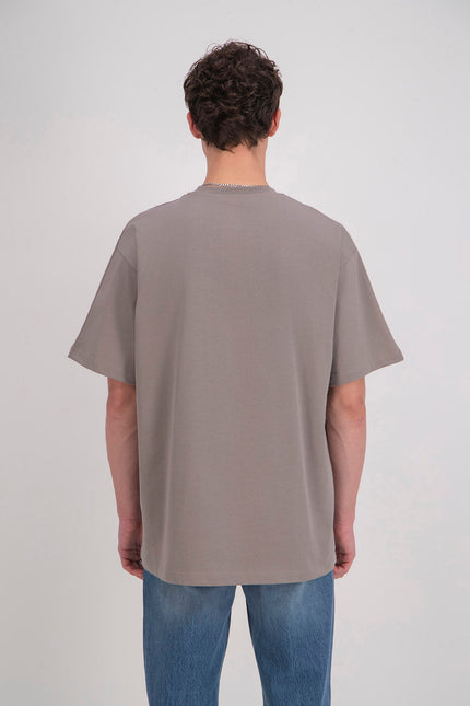 T shirt "white heart" brown